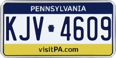 PA license plate KJV4609