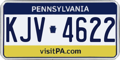 PA license plate KJV4622