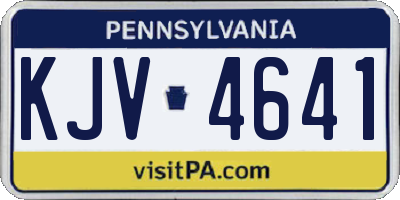 PA license plate KJV4641