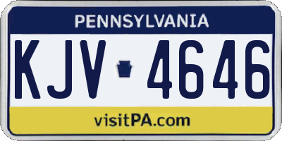PA license plate KJV4646