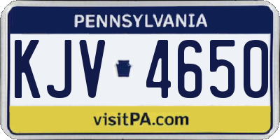 PA license plate KJV4650