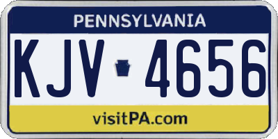 PA license plate KJV4656