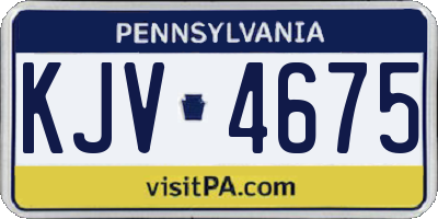 PA license plate KJV4675
