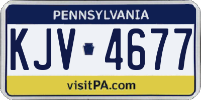PA license plate KJV4677