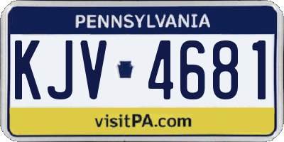 PA license plate KJV4681