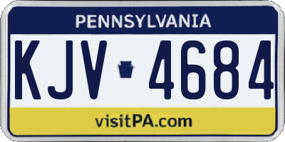 PA license plate KJV4684