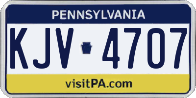 PA license plate KJV4707