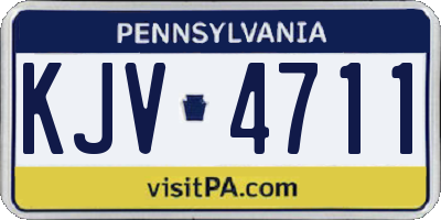 PA license plate KJV4711