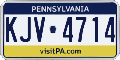 PA license plate KJV4714