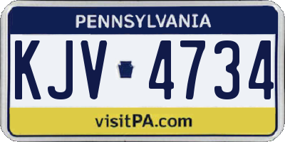 PA license plate KJV4734
