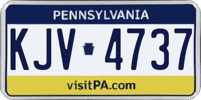 PA license plate KJV4737