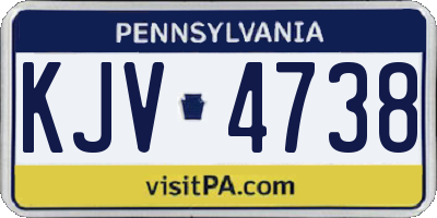 PA license plate KJV4738
