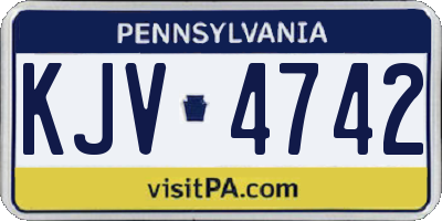 PA license plate KJV4742