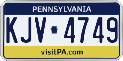PA license plate KJV4749