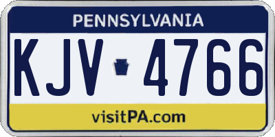 PA license plate KJV4766