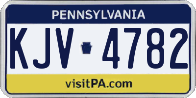 PA license plate KJV4782