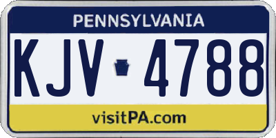 PA license plate KJV4788