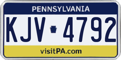 PA license plate KJV4792