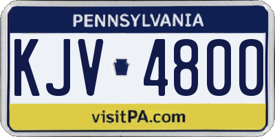 PA license plate KJV4800