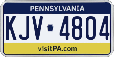 PA license plate KJV4804