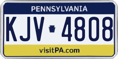 PA license plate KJV4808