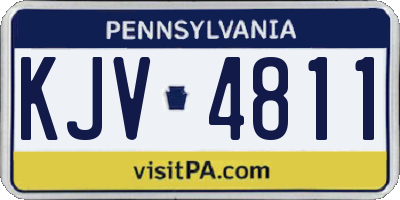 PA license plate KJV4811