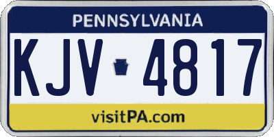 PA license plate KJV4817