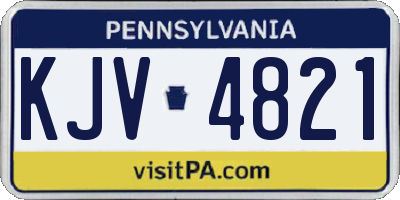 PA license plate KJV4821
