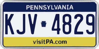 PA license plate KJV4829