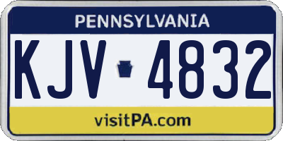 PA license plate KJV4832