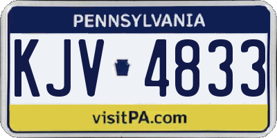 PA license plate KJV4833
