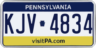 PA license plate KJV4834