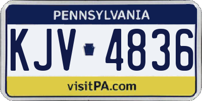 PA license plate KJV4836