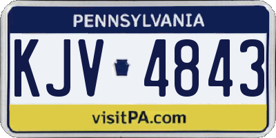 PA license plate KJV4843