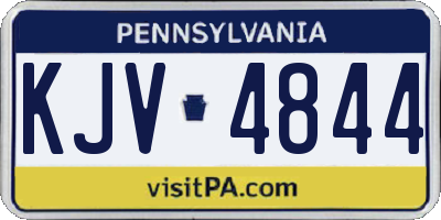 PA license plate KJV4844