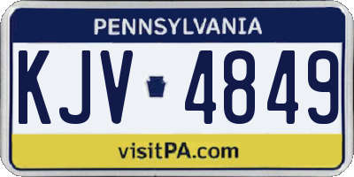 PA license plate KJV4849