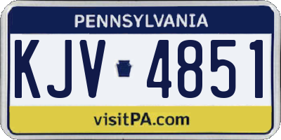 PA license plate KJV4851