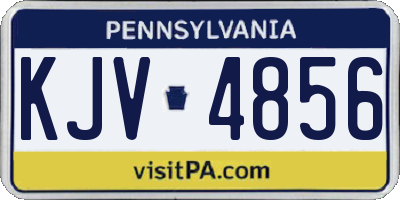 PA license plate KJV4856