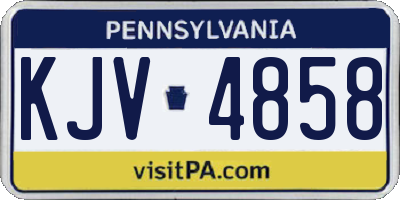 PA license plate KJV4858