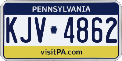 PA license plate KJV4862