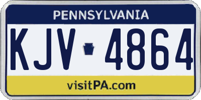 PA license plate KJV4864