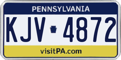 PA license plate KJV4872