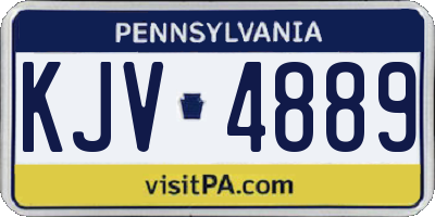 PA license plate KJV4889
