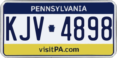 PA license plate KJV4898