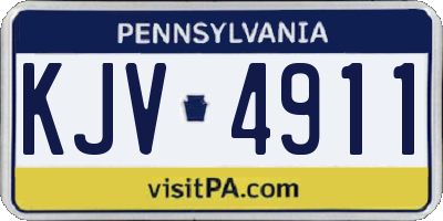 PA license plate KJV4911