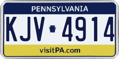 PA license plate KJV4914