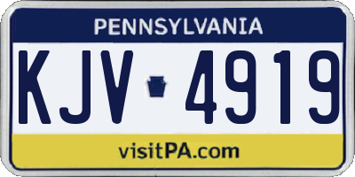 PA license plate KJV4919