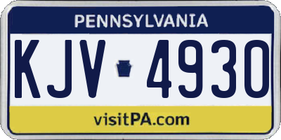 PA license plate KJV4930