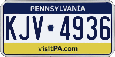 PA license plate KJV4936
