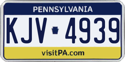 PA license plate KJV4939